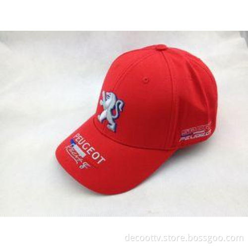 Raised 3D Embroidered Baseball Cap Red Promotional Hat with